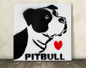 Love Pitbull /Pitbull original art/pitbull black and white/pitbull wall art/pitbullgift