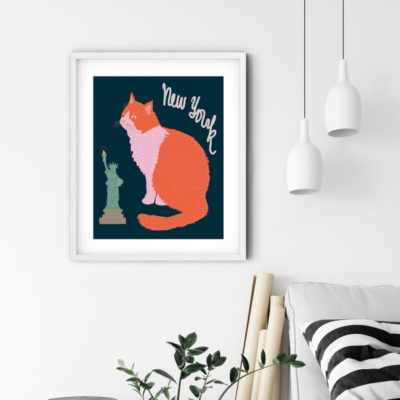 Cat Art Print/cat Illustration /cat Print Wall Art/art Print - Etsy