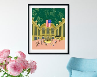 Grand Central Terminal/Grand Central Terminal Art Print/NYC art print/New York illustration /new york print