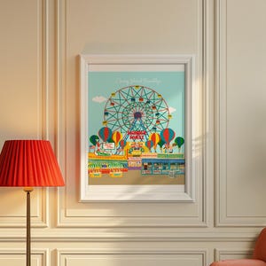 Brooklyn illustration print/Brooklyn Art print / Coney Island Art Print/ Coney Island print/Coney Island print/Brooklyn illustration