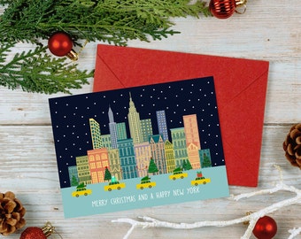 New York City Holiday card / Greeting card NEW YORK/New York Holiday card/ Christmas card from NY /Christmas New York card