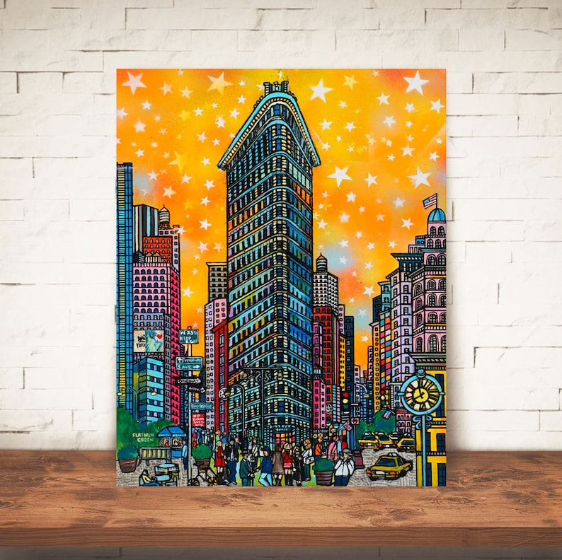 Flatiron Building Art Print/ New York Art Print/Kunstdruck Giclee
