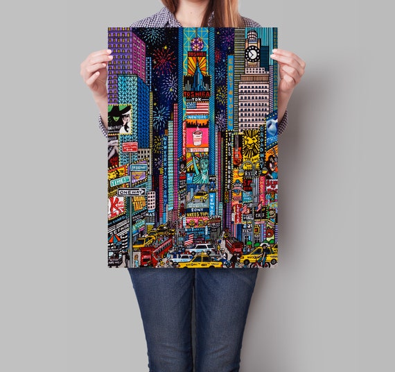 Times Square New York Art Print – Megu Fukuda Painting