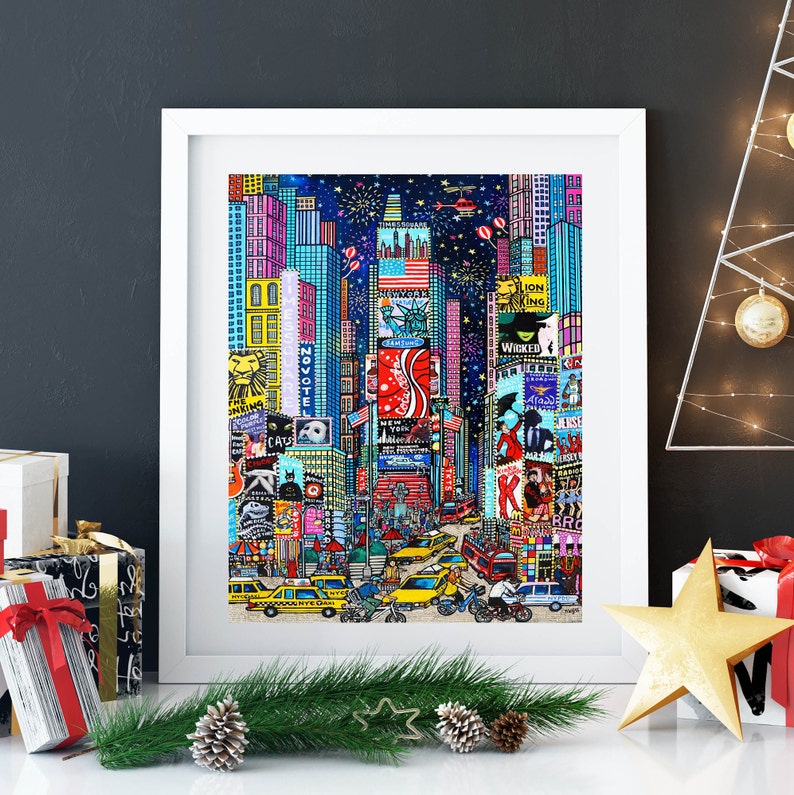 Times Square ART New York Art Original new York Art Home Etsy
