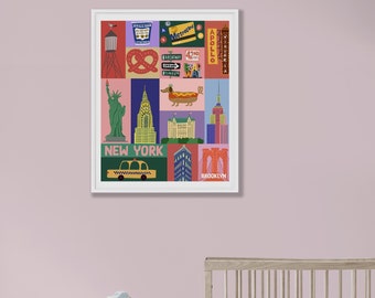 NYC art print/New York illustration /new york print wall art/art print New York/NYC/NYC art