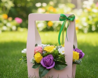 New Mom Spa Gift Basket & Care Package | Artisan Soap Flower Bouquet | Hygge Cozy Box | Get Well Set | New Baby Present