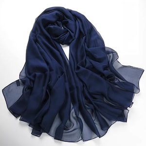 100% marineblaue Farbe reine Farbe Seidenschals Seidenschal Geschenk