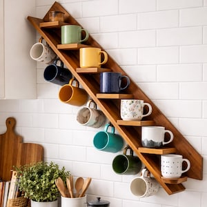 Portabicchieri da vino a forma di croce in legno fatto a mano / Porta bicchieri da parete / Decorazione rustica da bar