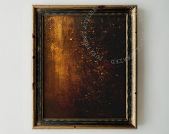 Dark Universe Abstract Print, Golden Light Column on Textured Background