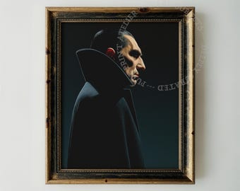 Dark Academia Art: Vampire Portrait in Gothic Aristocratic Style, Printable Wall Art