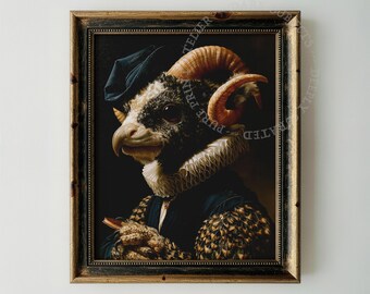 Fantasy Creature Portrait, Chimera Bust in Baroque Gothic Style
