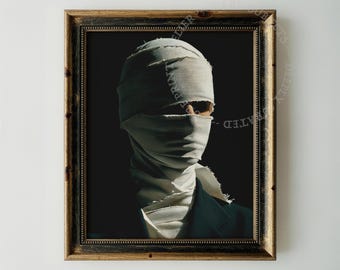Halloween Theme Ghostly Figure, Vintage Mummy Portrait Digital Download