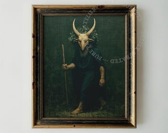 Dark Fantasy Skull Mask Portrait, Gothic Printable Art Digital Download