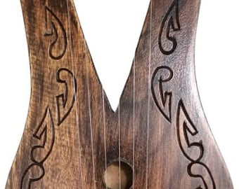Handcrafted Mahogany 6-String Lyre Harp - Beginner Instrument