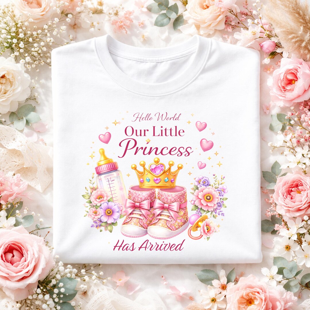 The Princess Has Arrived PNG: Baby Girl Design, Kids Sublimation PNG ...
