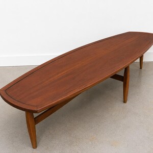 Vintage Mid-Century Modern Drexel Declaration Surfboard Coffee Table. Delivery Priced Separately.