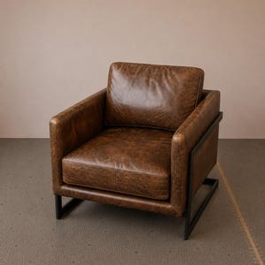 Distressed Brown Leather Lounge Chair. Vintage Vibes. Delivery Priced Separately.