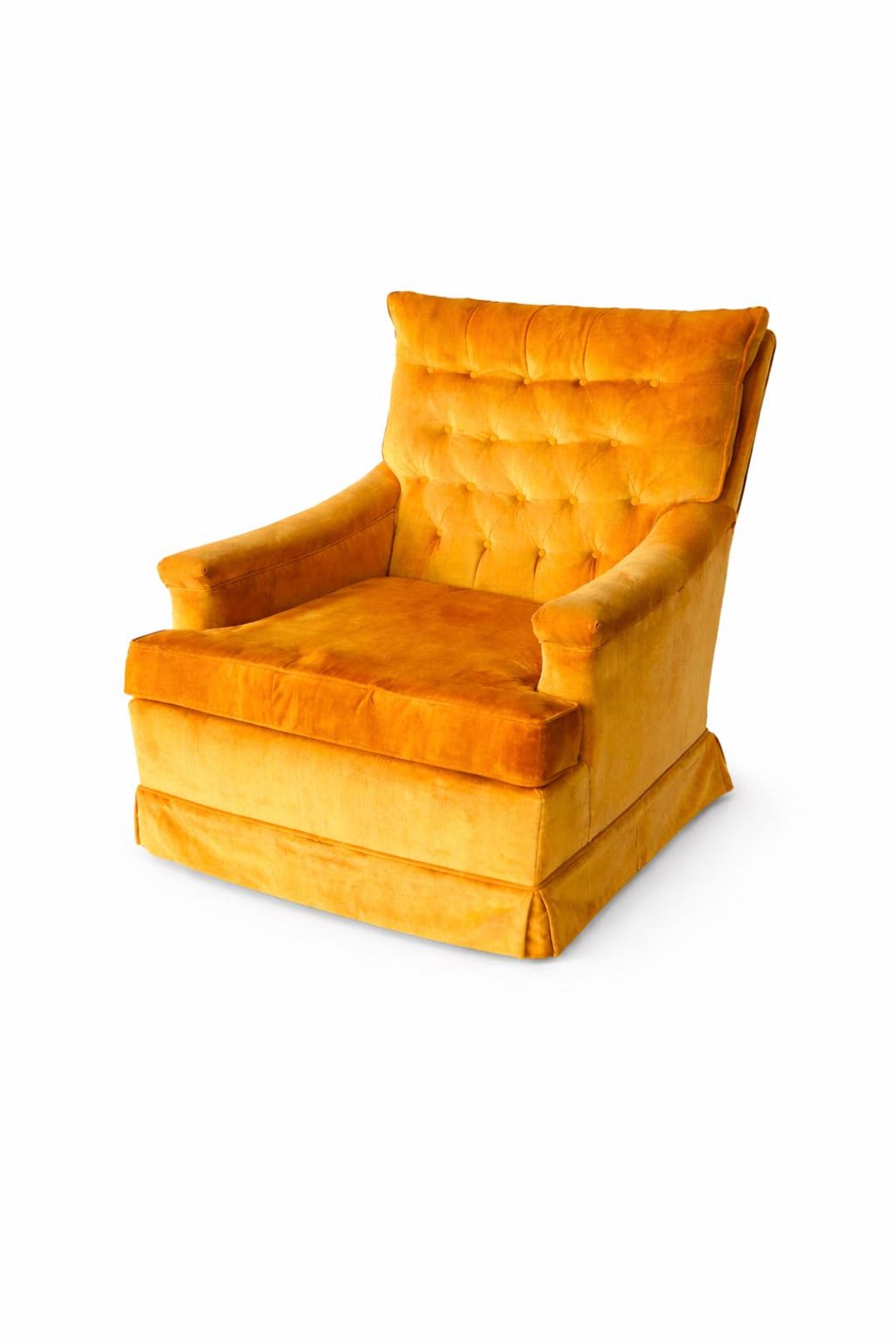 Mcm Spring Rocker Orange Crushed Velvet Swivel Rocker Chair. Mid-century Modern MCM Vibes ...