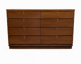 fashion trend dresser Vintage JOHNSON CARPER Fashion Trend Mid Century Modern Low Dresser with Mirror