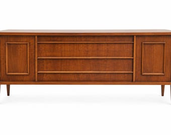 Rare Kent Coffey Mid Century Modern Walnut Lowboy & Tallboy Dresser Set - The Simplicité. Vintage MCM. Delivery Priced Separately.