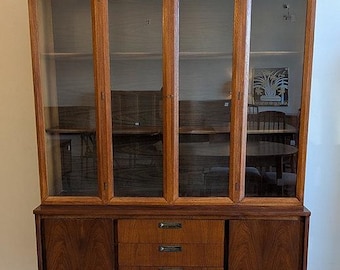 Mid Century Modern Walnut Hutch by Garrison Furniture. Vintage MCM. Delivery Priced Separately.