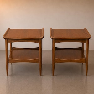 Vintage Mid-Century Modern End Tables | Accent Walnut Tables | Delivery Priced Separately.