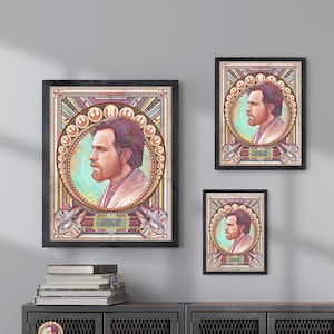 Obi Wan Kenobi - Knight- Star Wars Ewan Mcgregor Revenge of the Sith Illustration Portrait Poster Print - 4 Sizes Available