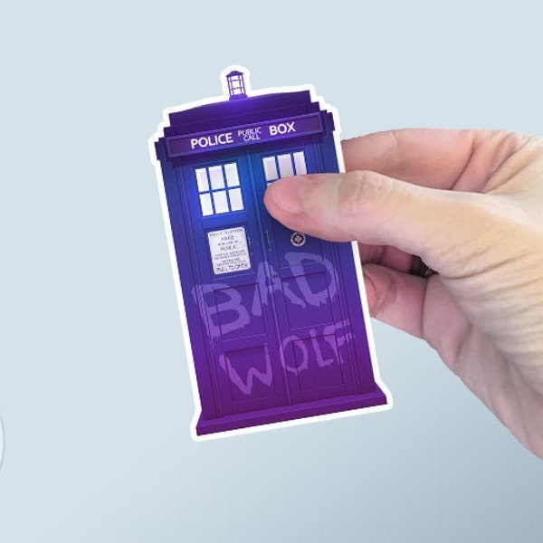 Bad Wolf T.A.R.D.I.S Gradient from Doctor Who 3in Vinyl Laptop or Water Bottle Sticker