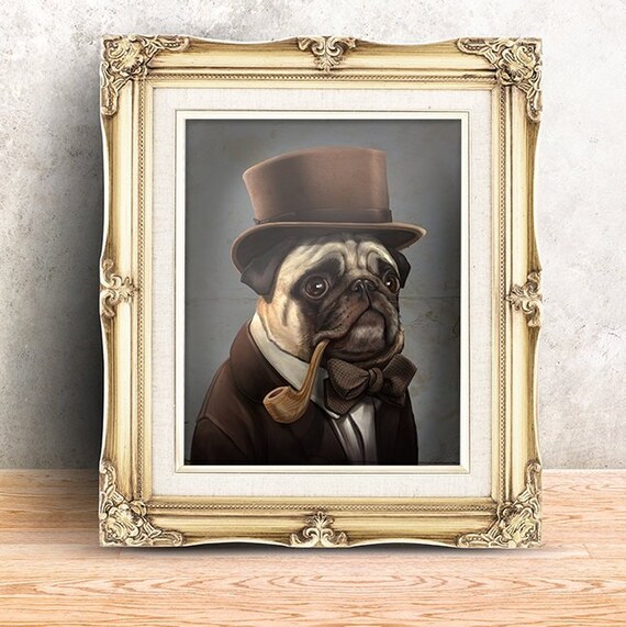 pug with top hat