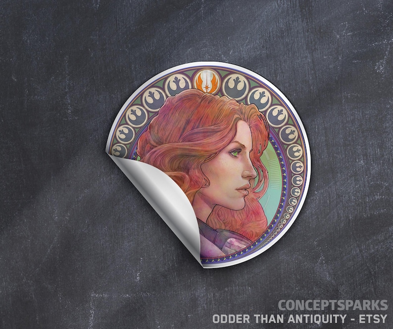 Mara Jade Skywalker Star Wars 3 Vinyl Laptop or Water Bottle Weatherproof Stickers by Jacob Sparks Individual Decal or All 8 image 1