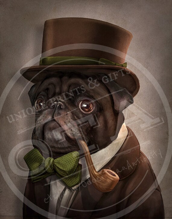 pug in a top hat