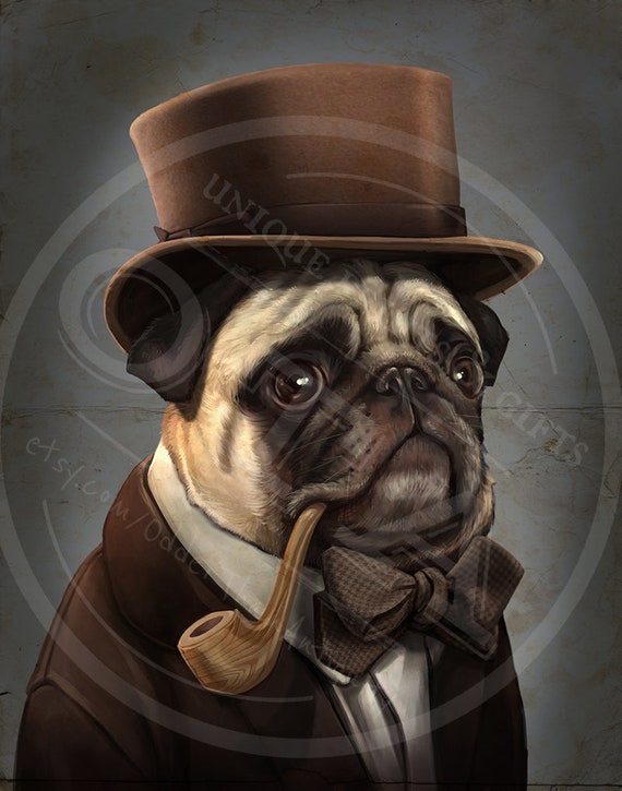 pug in a top hat