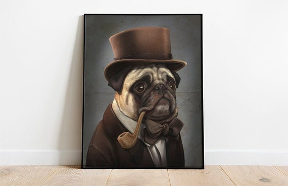 pug in a top hat