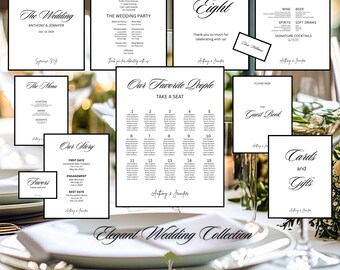 Elegant Wedding Sign Template Collection (Instant Download)