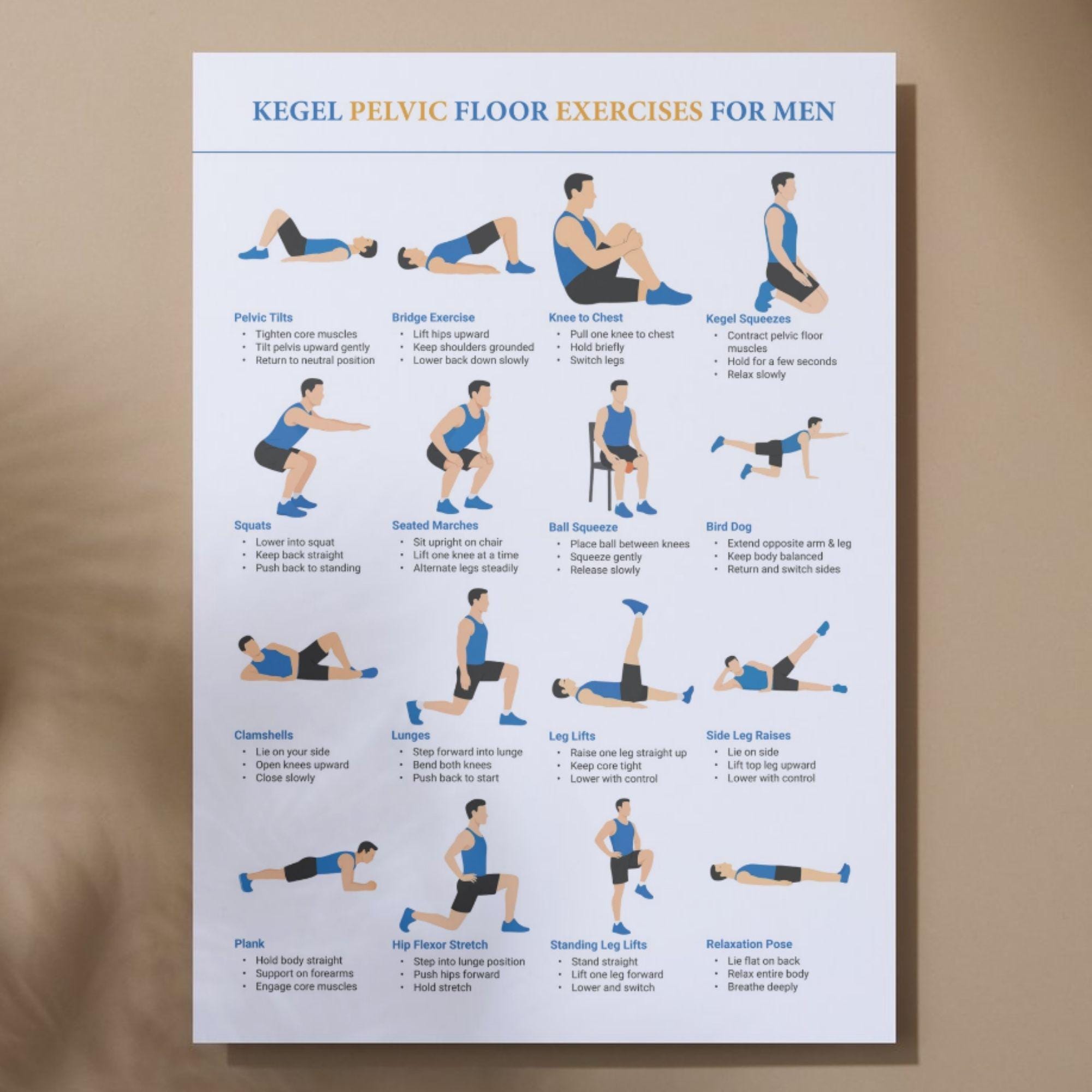 Pelvic Floor Exercises for Men, Kegel Workout Guide, Kegel Exercise for ...
