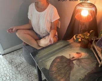 Fairy Forest Side Table | Hand-Painted & Decoupage Accent Table | Whimsical Woodland Decor | One-of-a-Kind Furniture