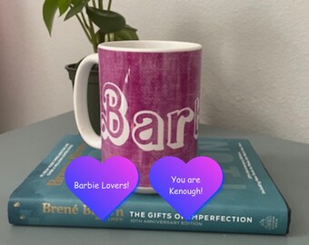 Barbiecore Ceramic Mug | Bold Pink Textured Drinkware | Artistic Barbie Inspired Cup