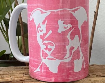 Pink Pitbull Mug with Inspirational Quote | “The Most Beautiful Things…” |