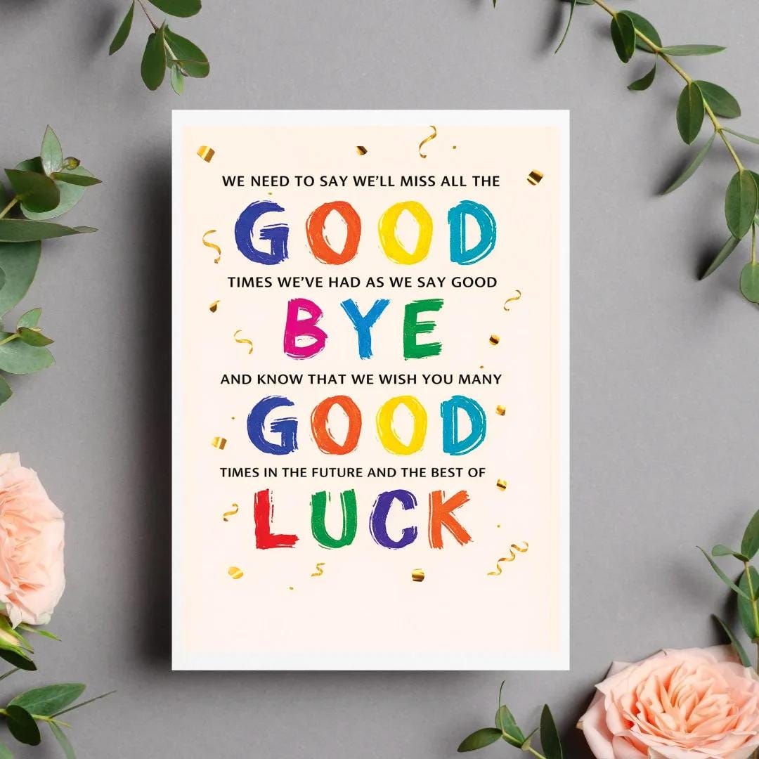 We’ll Miss All the Good Times Goodbye Good Luck Card, Farewell Card ...
