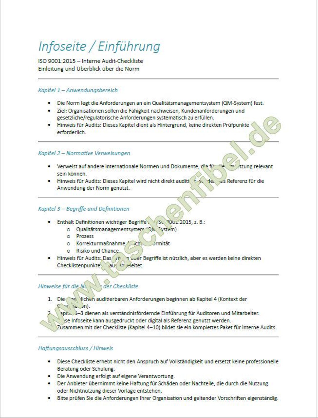 ISO 9001 Audit Checklist | Internal Audit Templates | PDF & Word ...