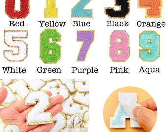 Parches numéricos de chenilla autoadhesivos