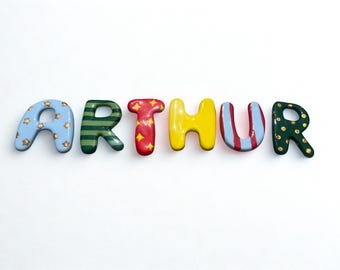 Personalised clay bubble style handmade letters nursery decor wall sign