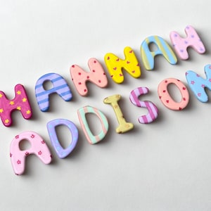 Personalised clay bubble style handmade letters flower nursery decor wall sign