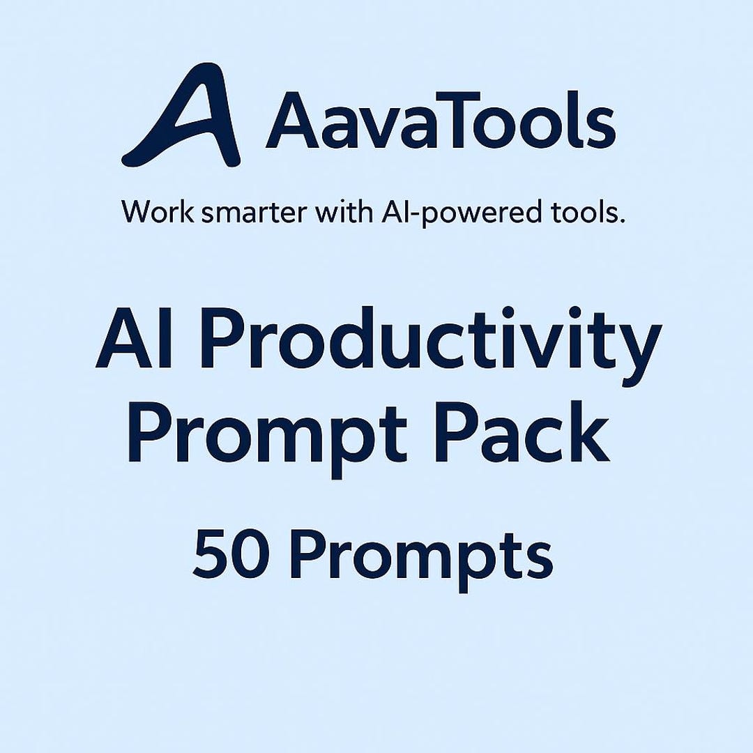 AI Productivity Prompt Pack – 50 Prompts for Work, Tasks & Daily ...