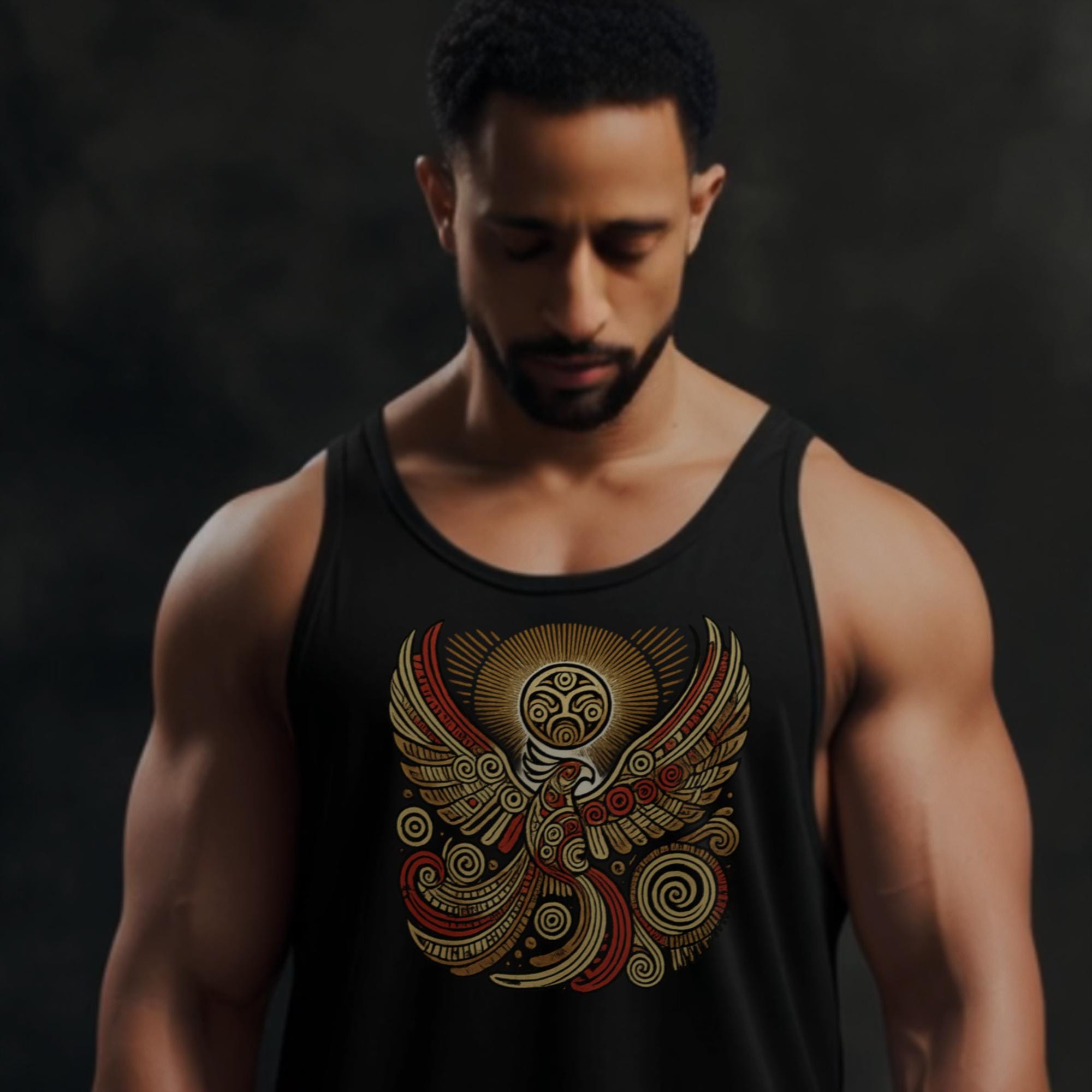 Men's Phoenix Gym Tank Top Sleeveless Workout Shirt, Bodybuilding Apparel