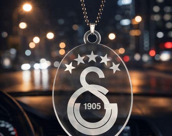 Colgante de coche del Galatasaray – Colgante de acrílico para espejo retrovisor – Decoración de fútbol – Decoración de coche en Turquía – Regalo para aficionados del Galatasaray