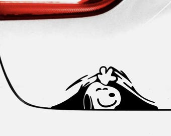Pegatina de Snoopy 20 x 8 cm, pegatina de pared para coche, coche de motor