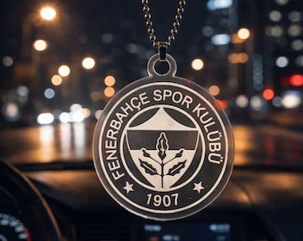 Fenerbahçe Anhänger Auto – Rückspiegel Anhänger Fenerbahçe Logo – Fußball Fan Deko – Auto Deko Türkei – Geschenk für Fenerbahçe Fans