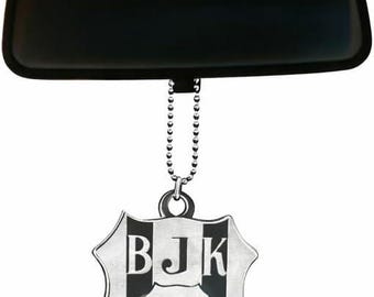 Ciondolo per auto del Beşiktaş – Ciondolo per specchietto retrovisore in acrilico con catena a palline – Decorazione per tifosi di calcio – Decorazione per auto Türkiye – Regalo per i tifosi del Beşiktaş