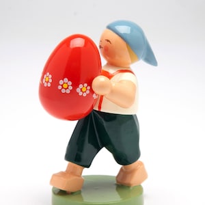 Wendt & Kühn Boy with Easter Egg: Erzgebirge Folk Art Figurine